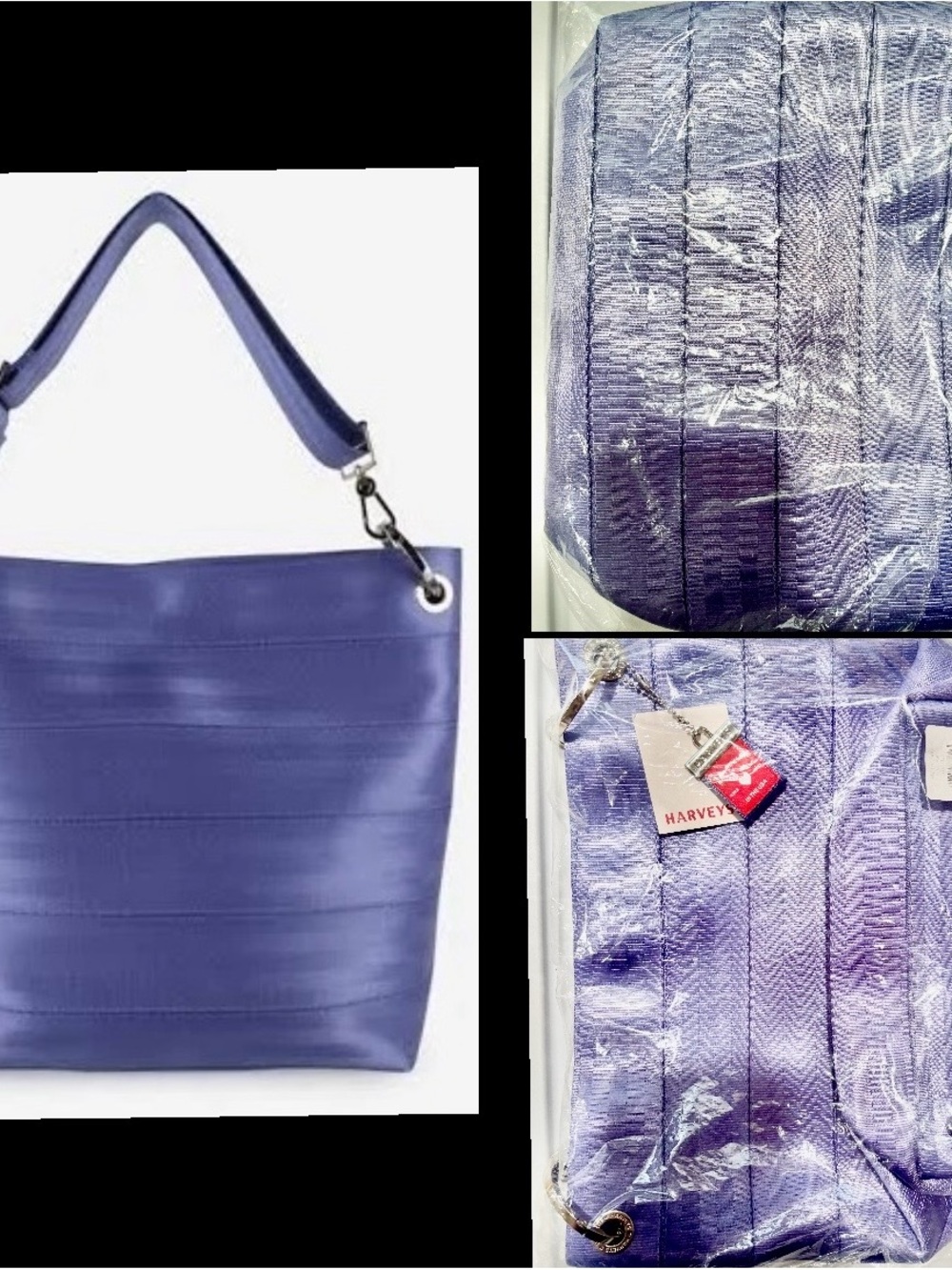 Harveys Seatbelt medium hobo bag / periwinkle / EUC / torn original packaging